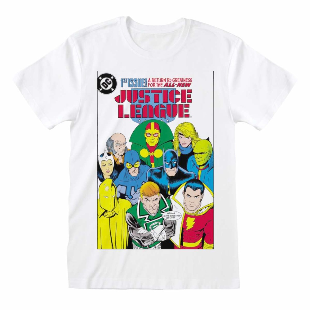DC Comics Justice League - Comic Cover Herren T-Shirt - Weiß